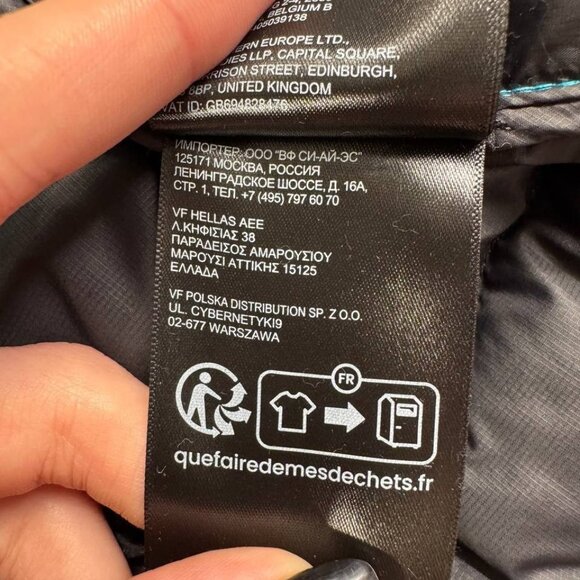 The North Face 700 Down Puffer Jacket – Blue/Black – Hooded Size M - Picture 12 of 16